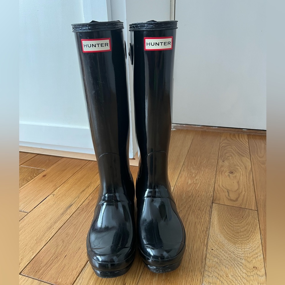 Women’s original tall hunter boots black size 7